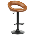 Set mit 2 Barstühlen PEORIA Kunstleder drehbar Goldbraun