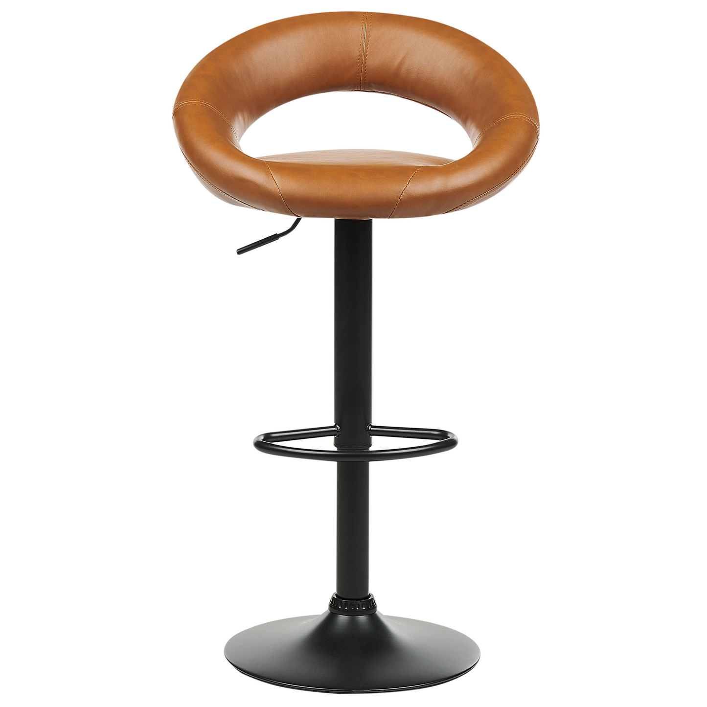 Set mit 2 Barstühlen PEORIA Kunstleder drehbar Goldbraun