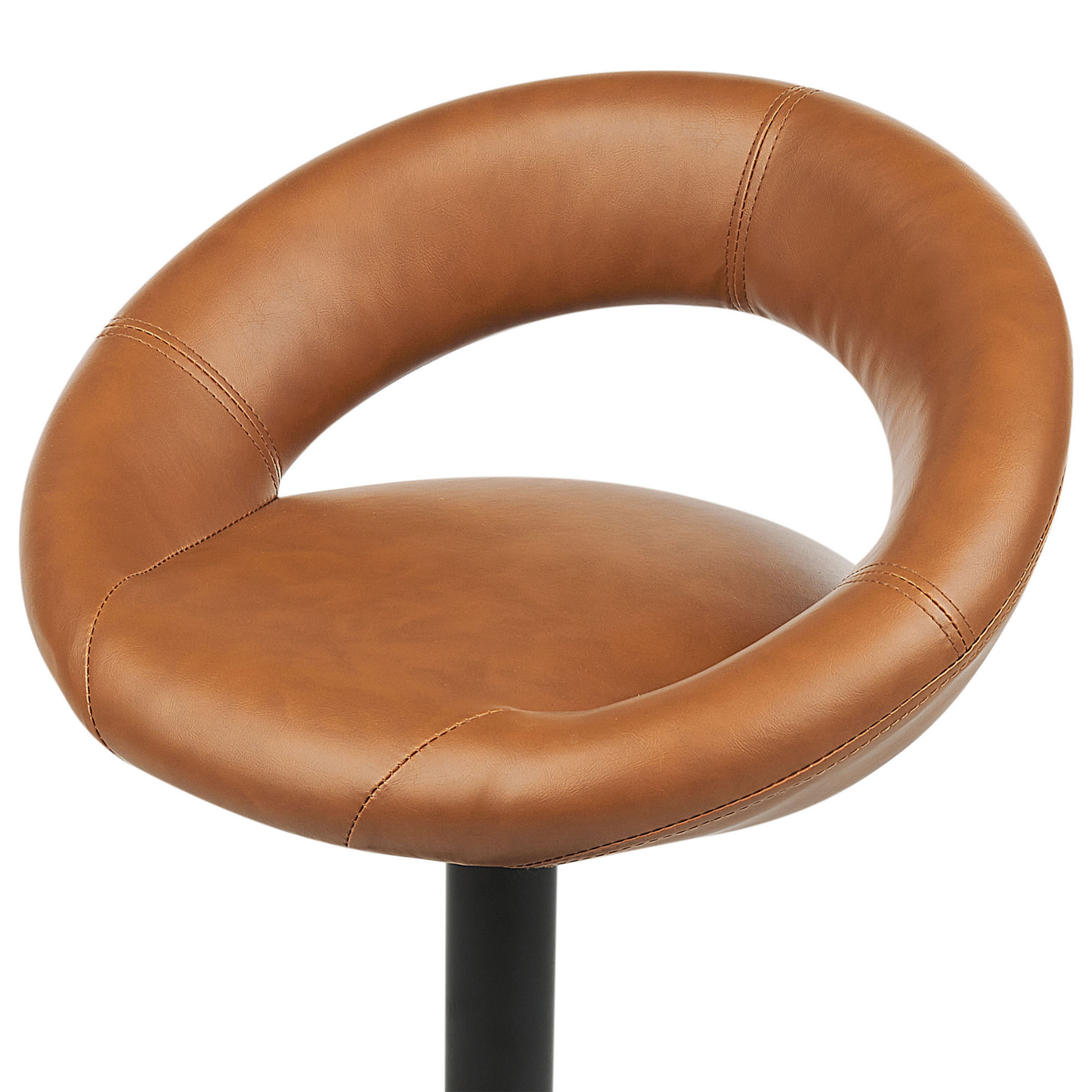 Set mit 2 Barstühlen PEORIA Kunstleder drehbar Goldbraun