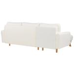 3-Sitzer Ecksofa Bouclé cremeweiss rechtsseitig mit Schlaffunktion Stauraum SIRO