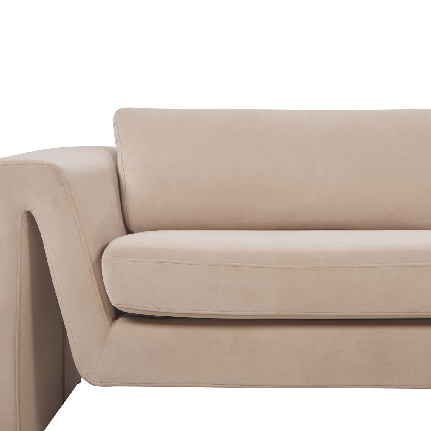 3-Sitzer Sofa Samtstoff sandbeige MAUNU