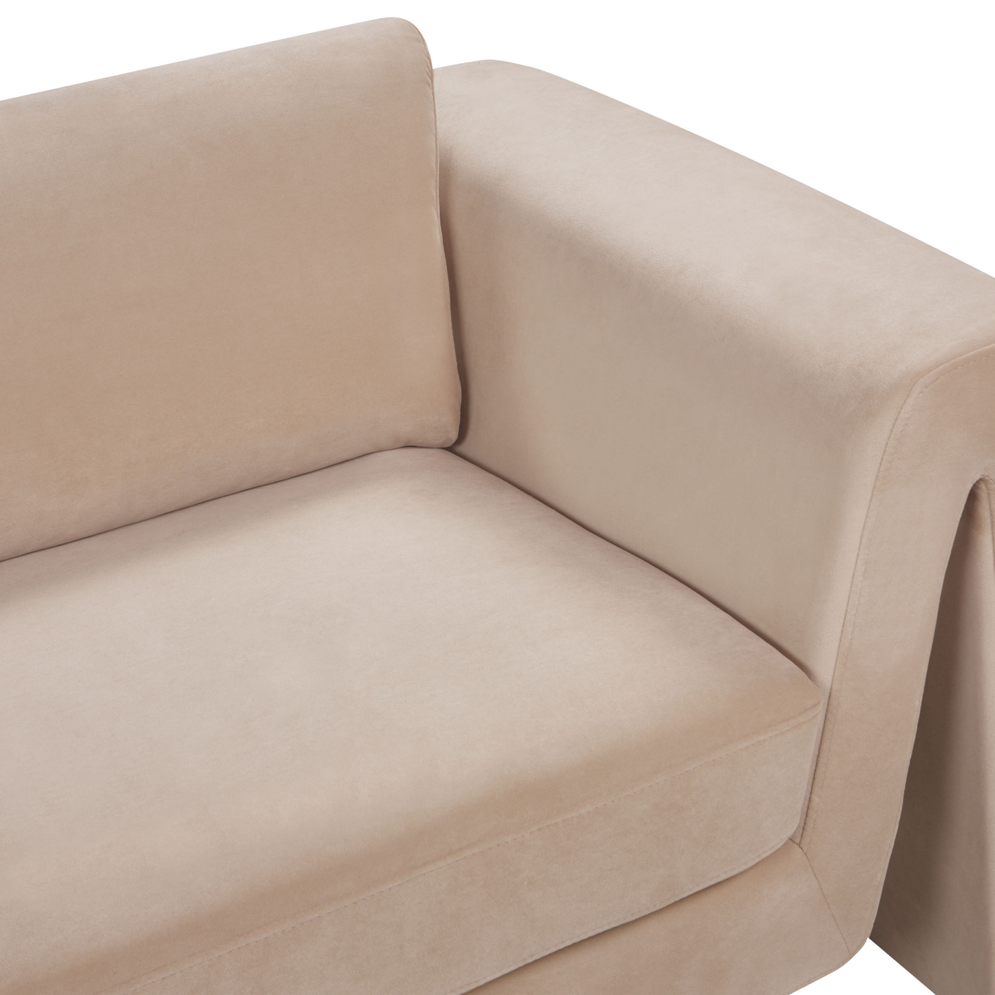 3-Sitzer Sofa Samtstoff sandbeige MAUNU