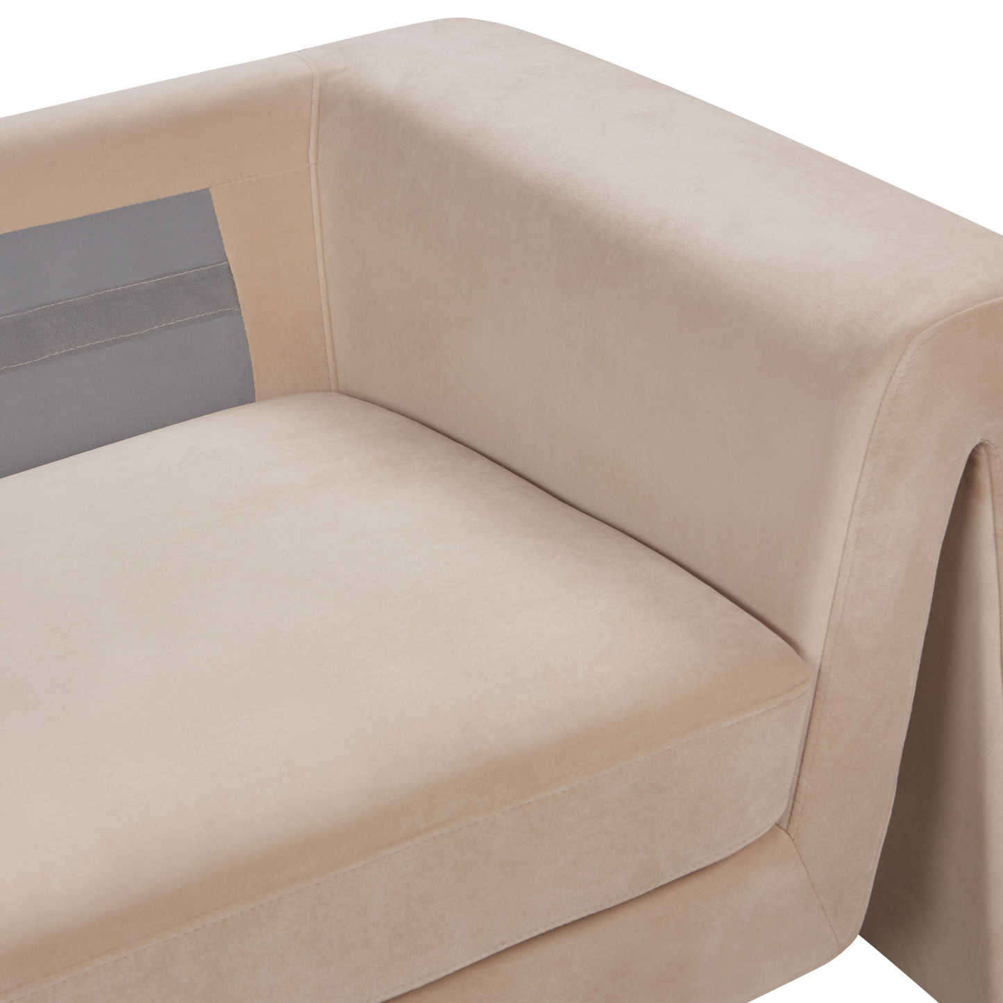 3-Sitzer Sofa Samtstoff sandbeige MAUNU