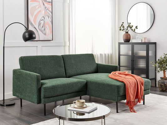 2-Sitzer Ecksofa dunkelgrün linksseitig BREDA