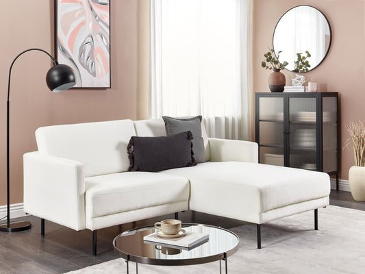 2-Sitzer Ecksofa cremeweiss linksseitig BREDA