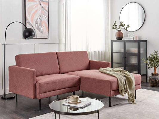 2-Sitzer Ecksofa rosa linksseitig BREDA