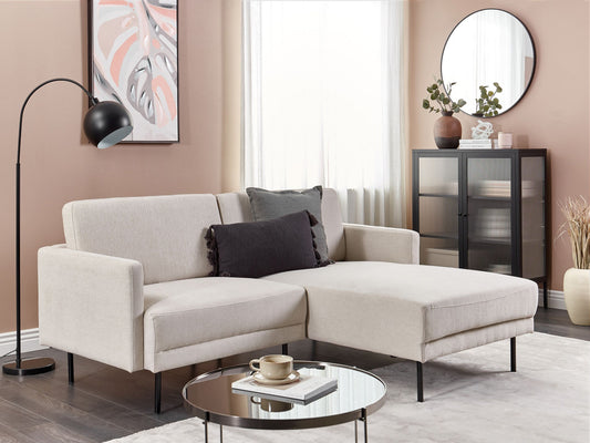 2-Sitzer Ecksofa hellbeige linksseitig BREDA