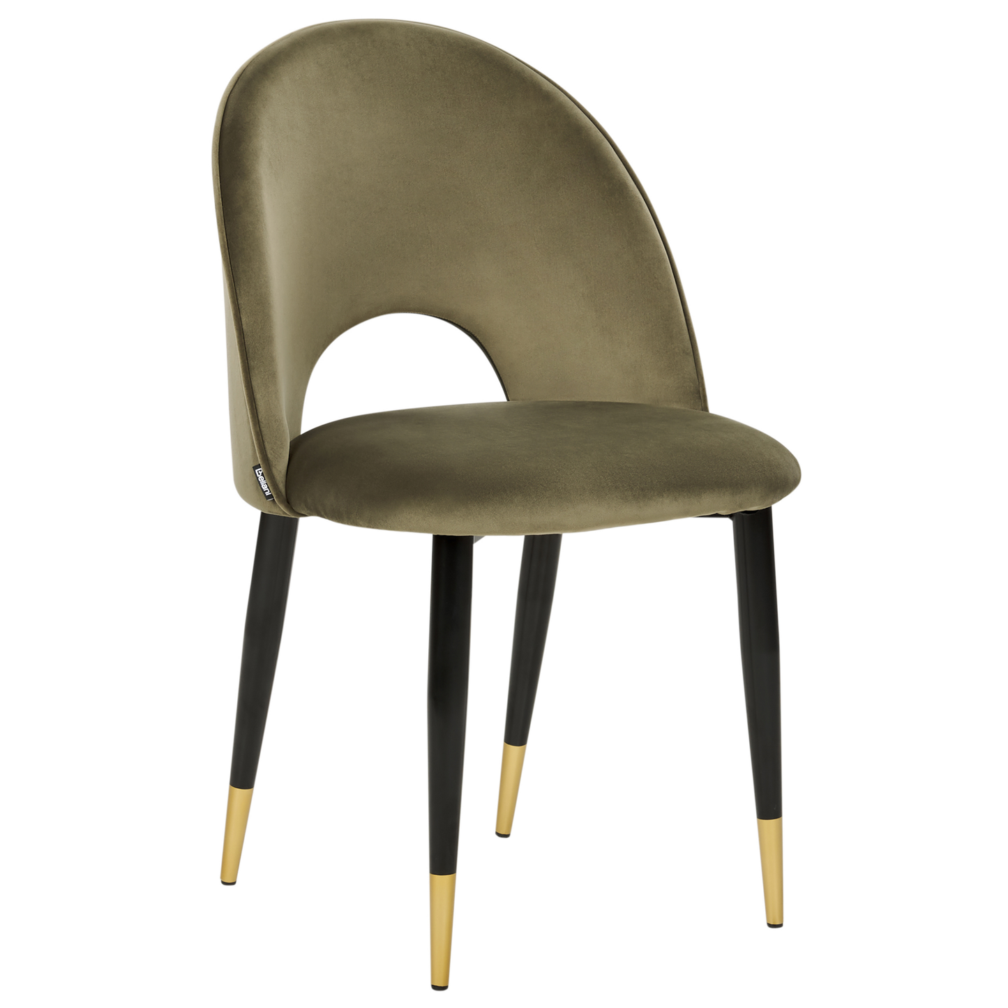 Esszimmerstuhl 2er Set MAGALIA Samtstoff Olivgrün