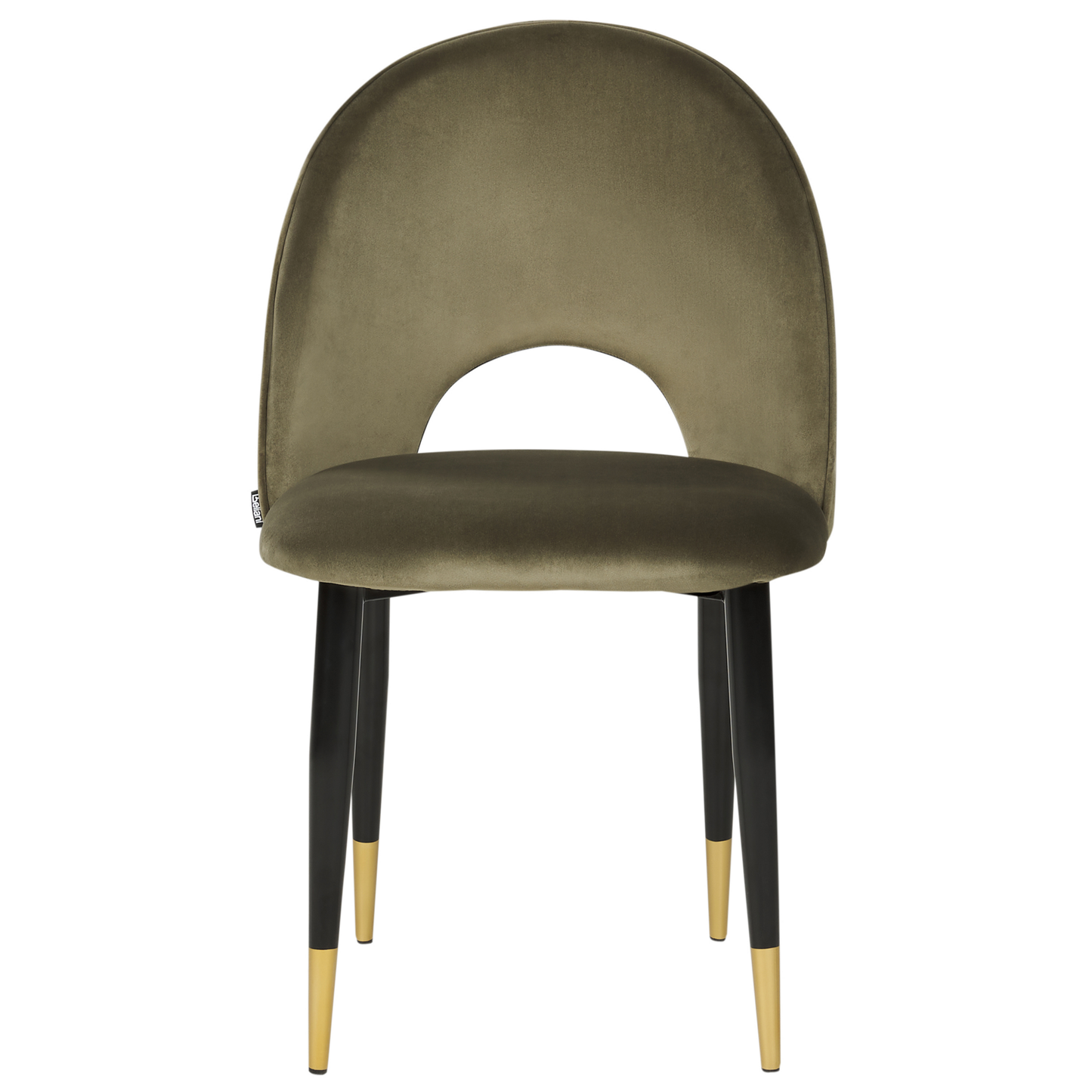 Esszimmerstuhl 2er Set MAGALIA Samtstoff Olivgrün