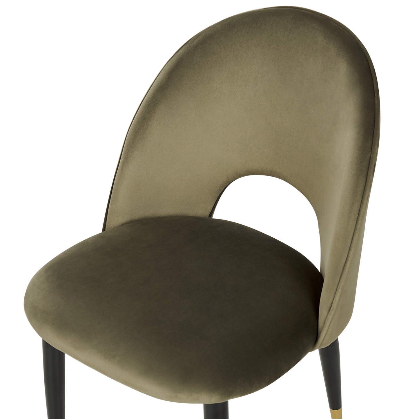 Esszimmerstuhl 2er Set MAGALIA Samtstoff Olivgrün