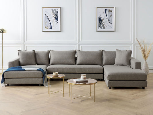 Wohnlandschaft U-förmig taupe 5-Sitzer LILVIKEN