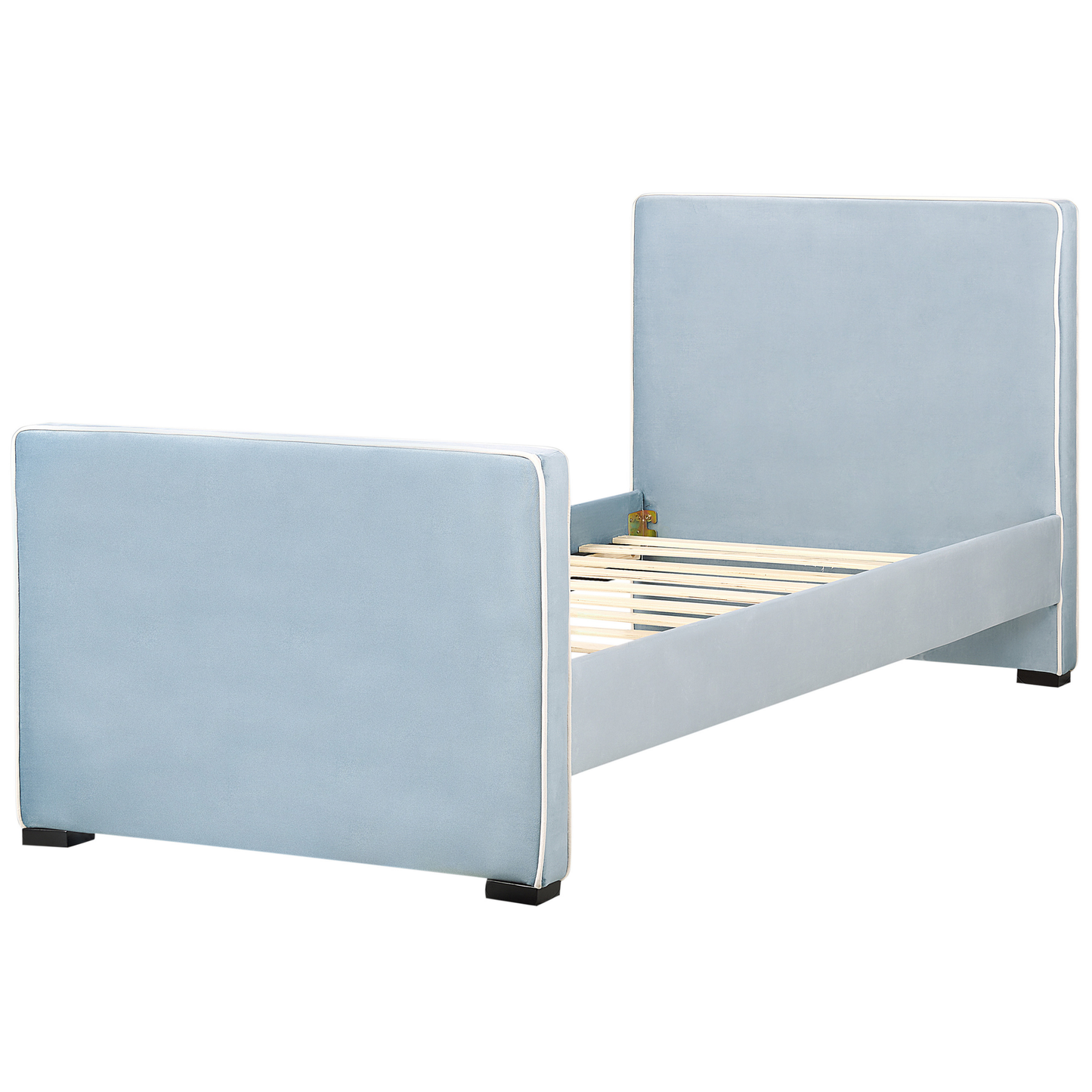 Polsterbett Samtstoff hellblau Lattenrost 90 x 200 cm TEENIE