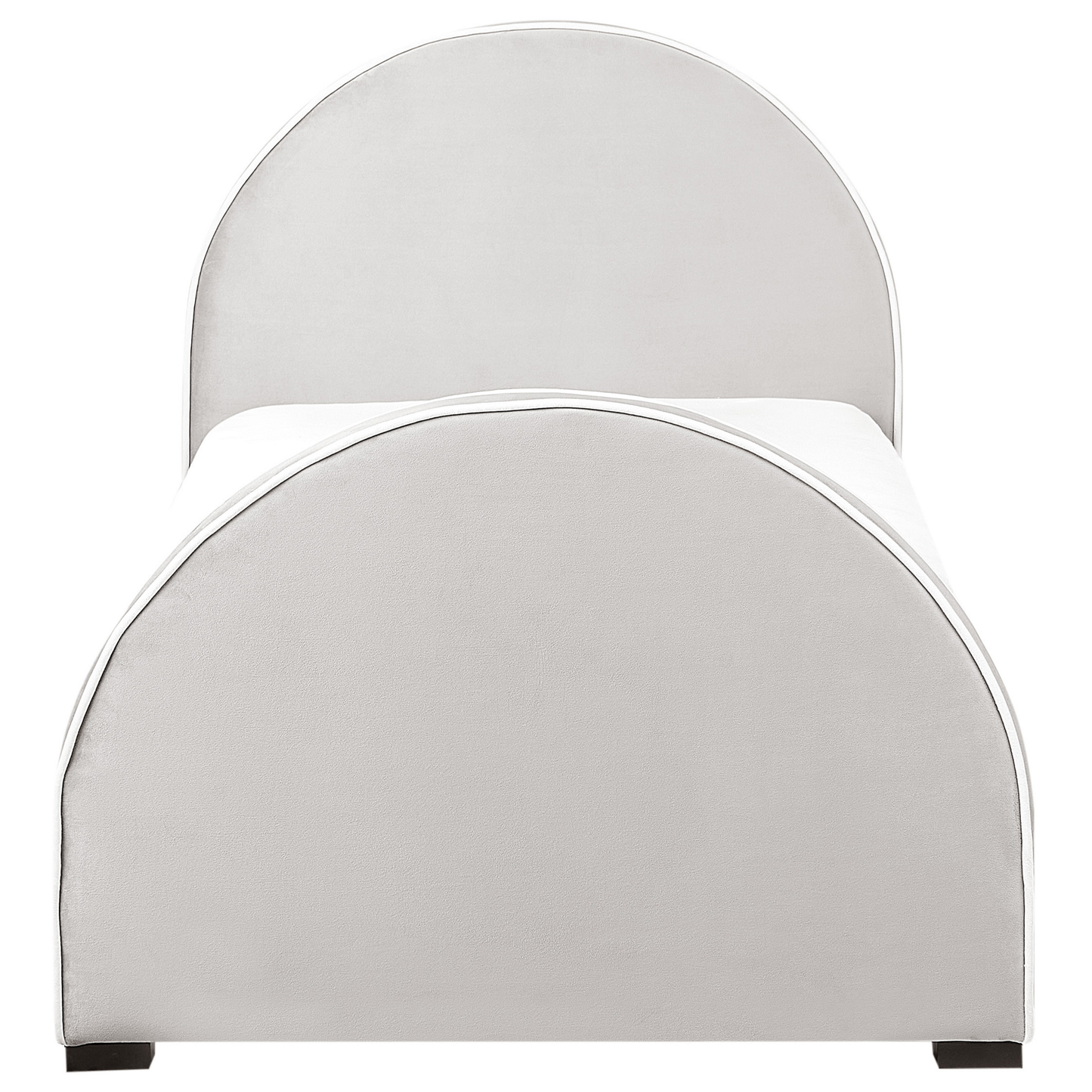 Polsterbett Samtstoff hellgrau Lattenrost 90 x 200 cm NOZAY