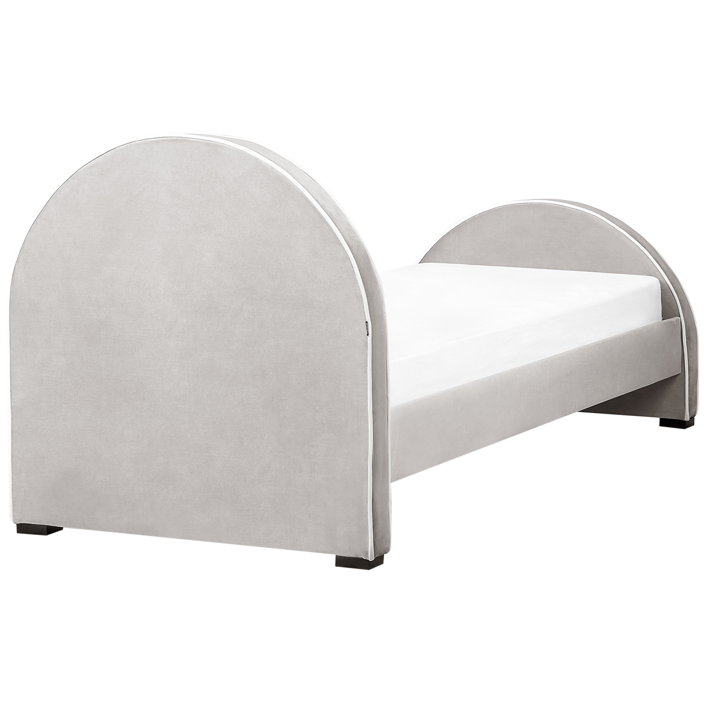 Polsterbett Samtstoff hellgrau Lattenrost 90 x 200 cm NOZAY