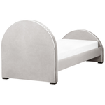 Polsterbett Samtstoff hellgrau Lattenrost 90 x 200 cm NOZAY