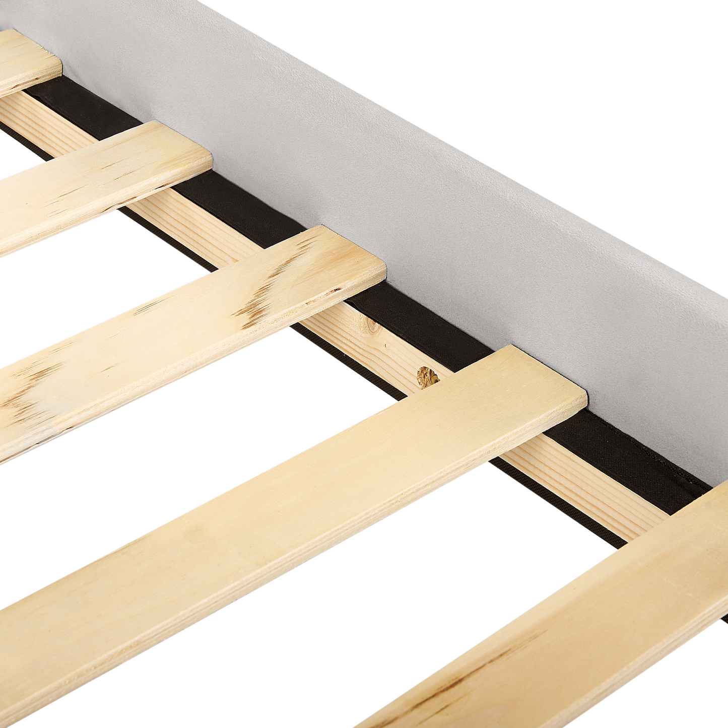 Polsterbett Samtstoff hellgrau Lattenrost 90 x 200 cm NOZAY