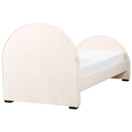 Polsterbett Samtstoff beige Lattenrost 90 x 200 cm NOZAY