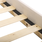 Polsterbett Samtstoff beige Lattenrost 90 x 200 cm NOZAY