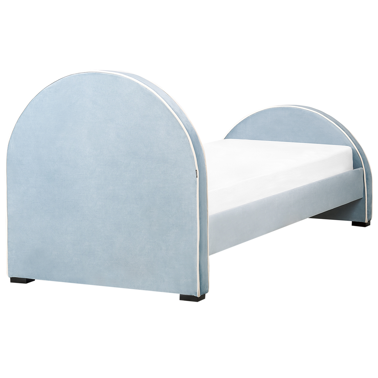 Polsterbett Samtstoff hellblau Lattenrost 90 x 200 cm NOZAY