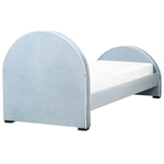 Polsterbett Samtstoff hellblau Lattenrost 90 x 200 cm NOZAY