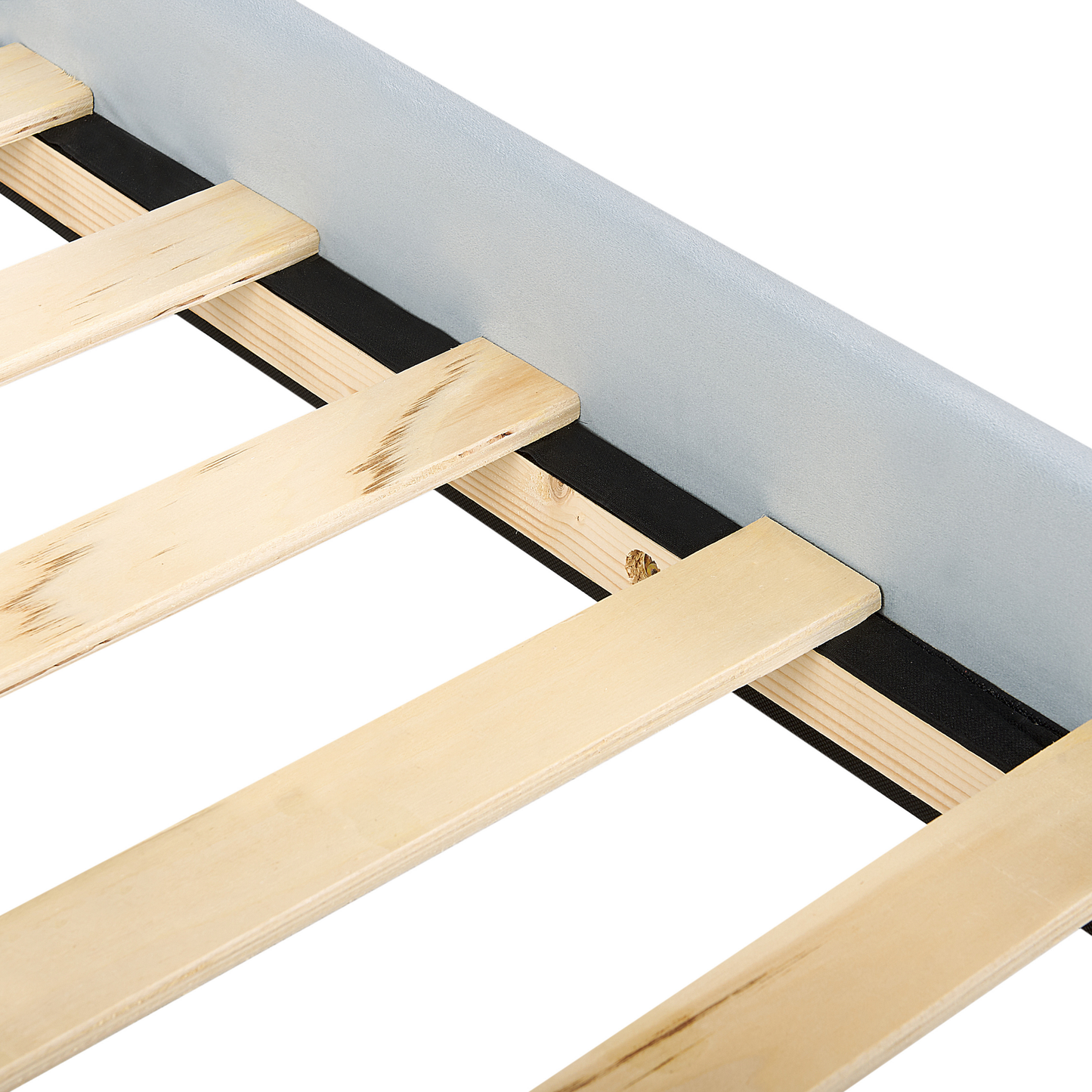 Polsterbett Samtstoff hellblau Lattenrost 90 x 200 cm NOZAY