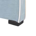 Polsterbett Samtstoff hellblau Lattenrost 90 x 200 cm NOZAY