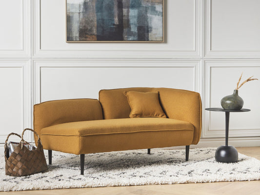 Chaiselongue Bouclé senfgelb rechtsseitig CHEVANNES