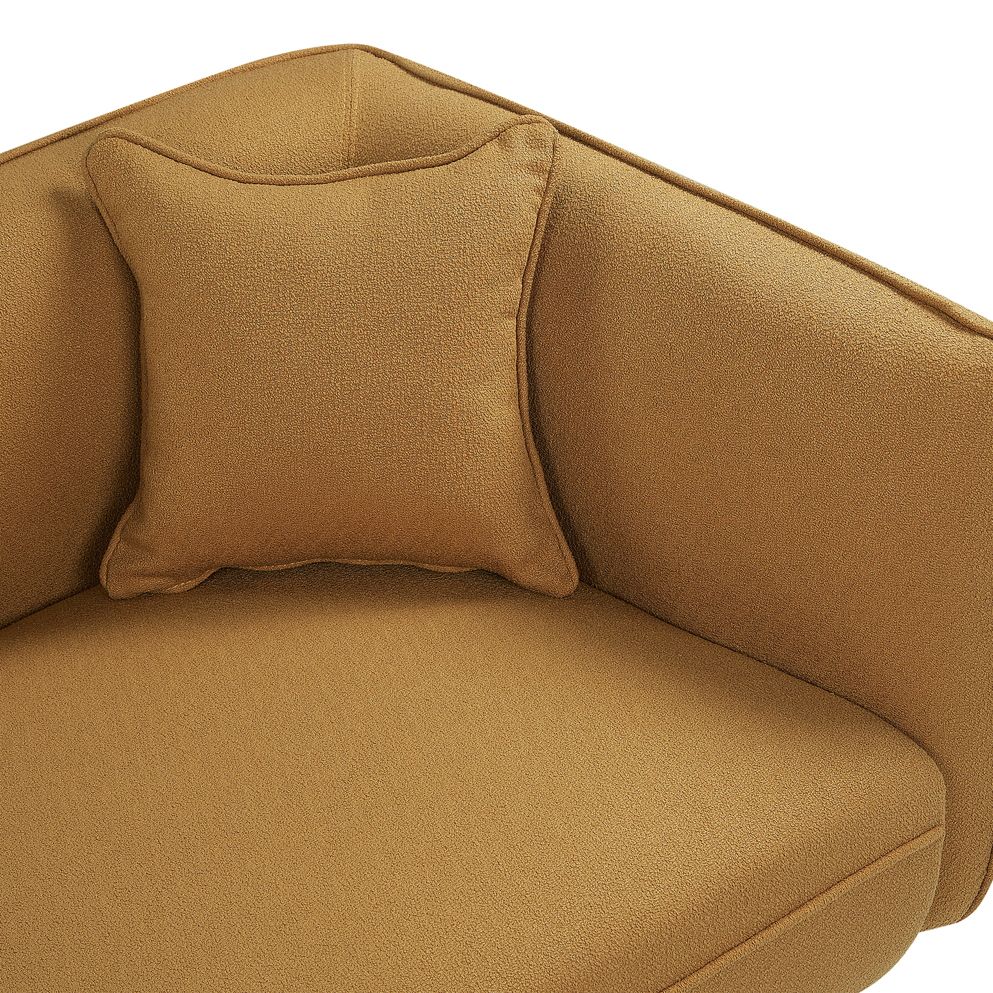 Chaiselongue Bouclé senfgelb rechtsseitig CHEVANNES