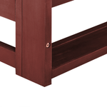Gartensofa 3-Sitzer TRANI modular Akazienholz Dunkelrot
