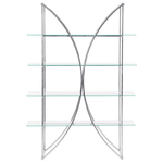 Bücherregal mit 4 Fächern HOLLOW Metall 175 cm Silber