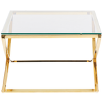 Couchtisch Glas / Edelstahl gold quadratisch 70 x 70 cm RINGGOLD