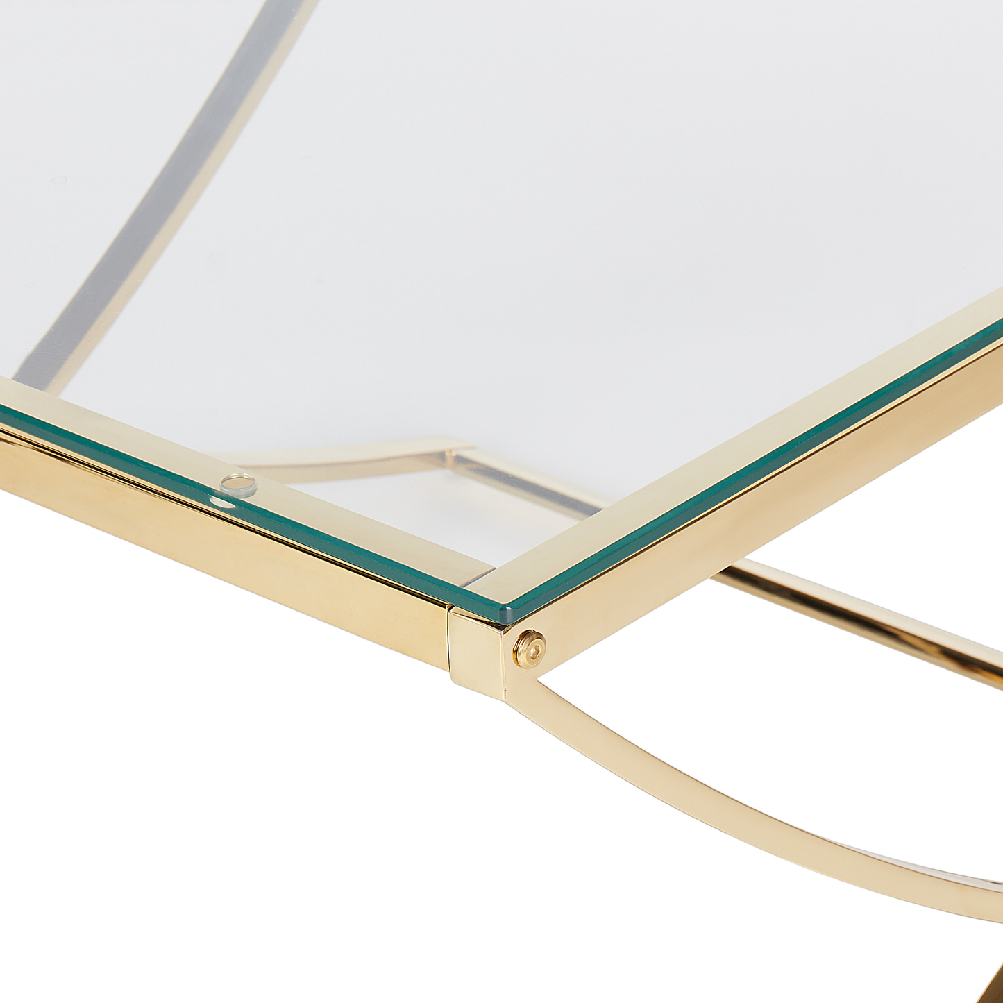 Couchtisch Glas / Edelstahl gold quadratisch 70 x 70 cm RINGGOLD