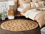 Teppich Jute beige ⌀ 140 cm Kurzflor KERER