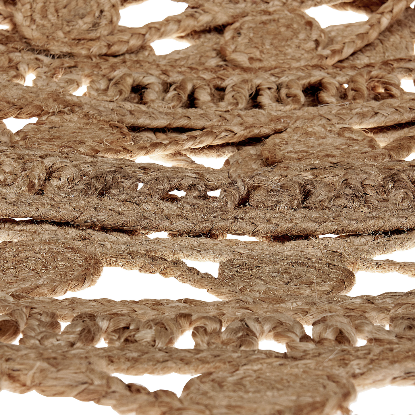 Teppich Jute beige ⌀ 140 cm Kurzflor KERER