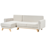 3-Sitzer Ecksofa hellbeige rechtsseitig mit Schlaffunktion Stauraum SIRO