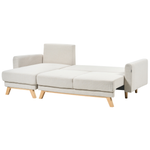 3-Sitzer Ecksofa hellbeige rechtsseitig mit Schlaffunktion Stauraum SIRO