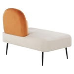 Chaiselongue Samtstoff weiss / orange rechtsseitig ARCEY