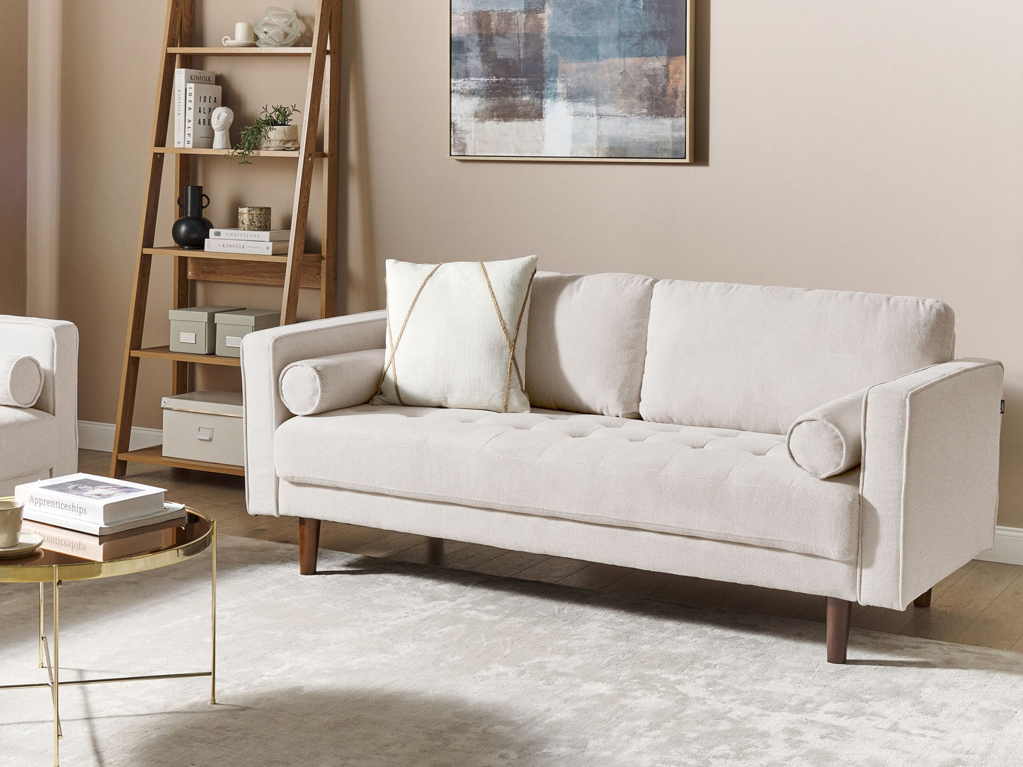 3-Sitzer Sofa hellbeige NURMO