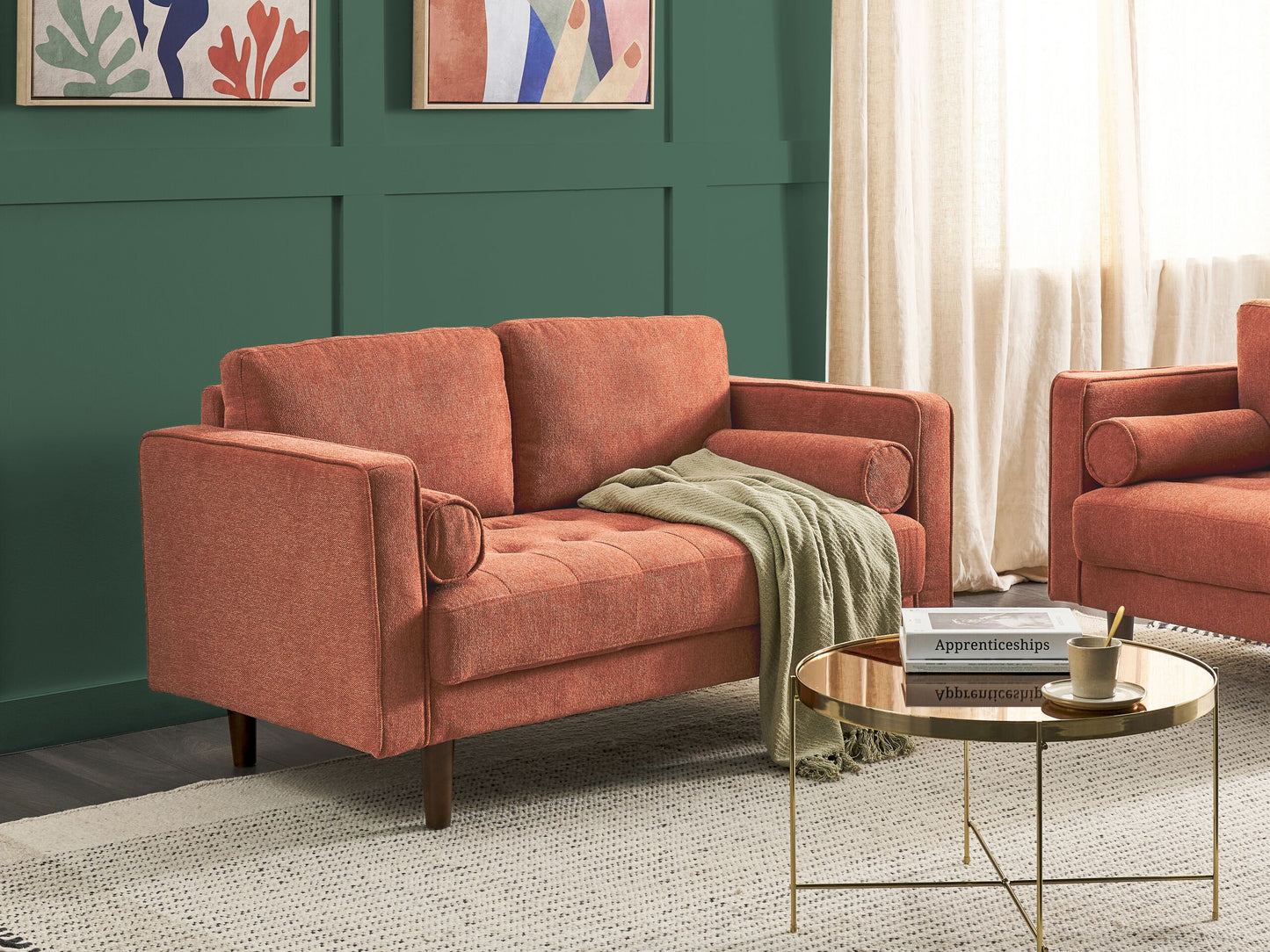 2-Sitzer Sofa goldbraun NURMO