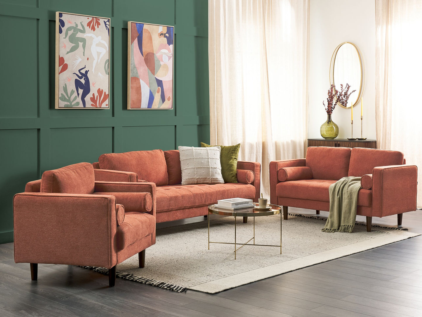 Sofa Set goldbraun 6-Sitzer NURMO