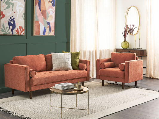 Sofa Set goldbraun 4-Sitzer NURMO