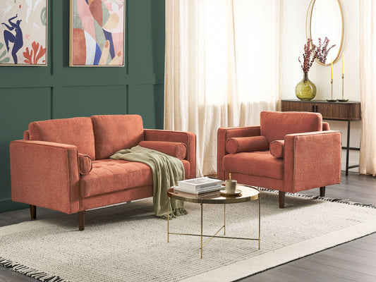 Sofa Set goldbraun 3-Sitzer NURMO