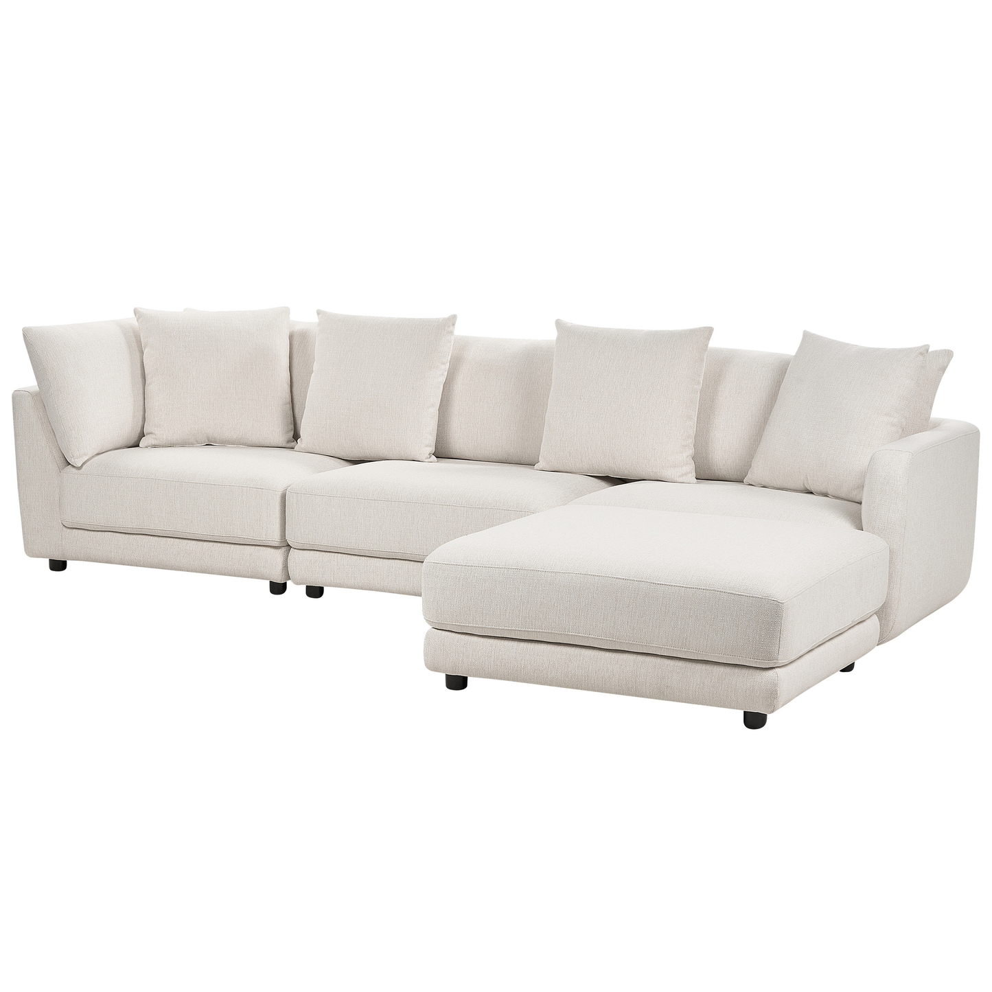 3-Sitzer Sofa cremeweiss mit Ottomane SIGTUNA