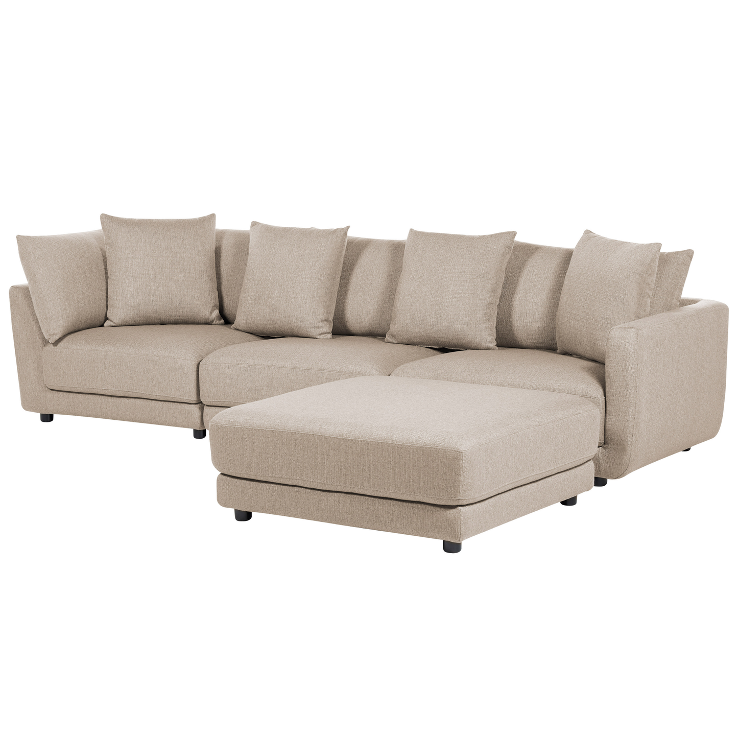 3-Sitzer Sofa beige mit Ottomane SIGTUNA