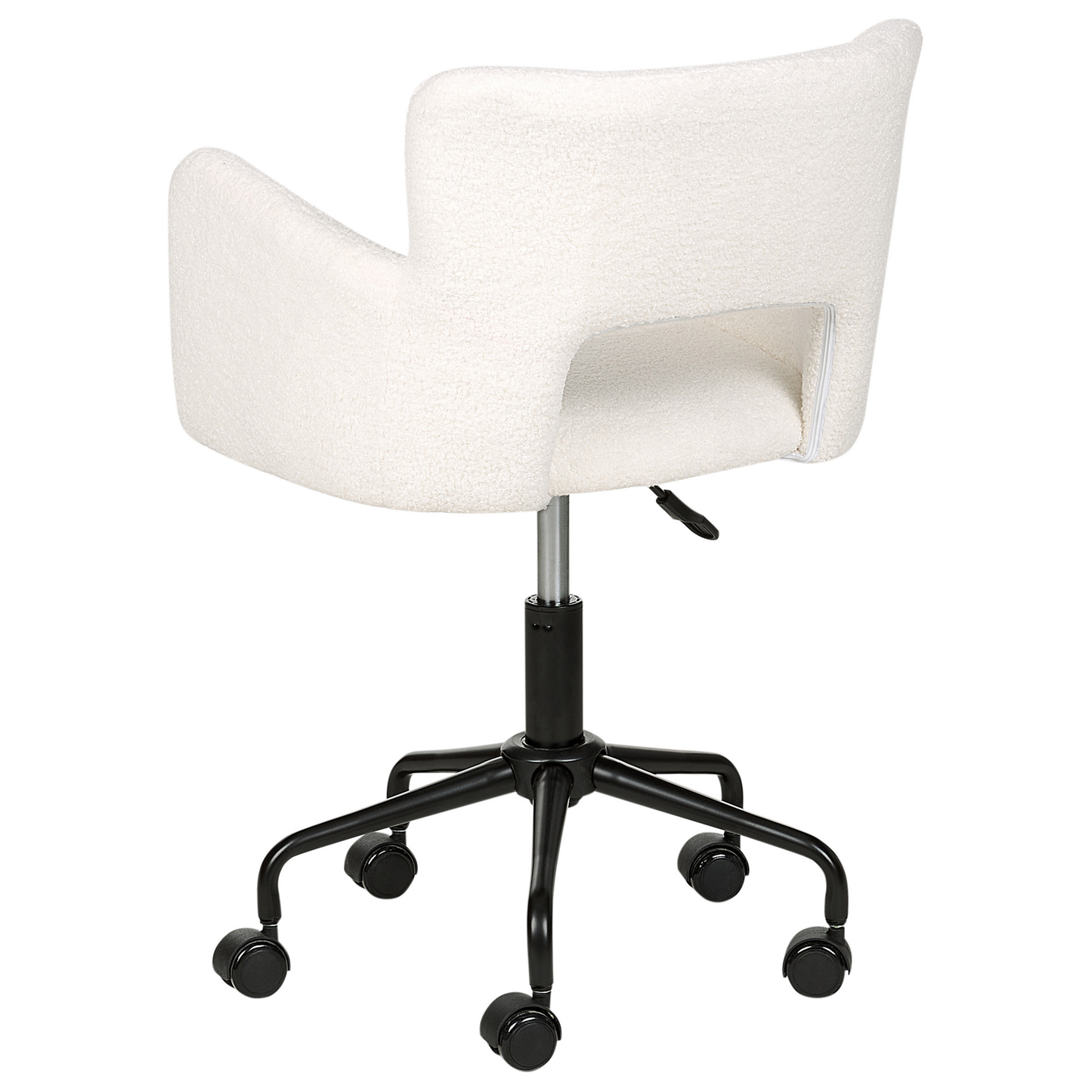 Bürostuhl drehbar SANILAC Bouclé Cremeweiss