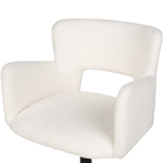 Bürostuhl drehbar SANILAC Bouclé Cremeweiss