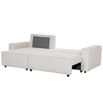 2-Sitzer Ecksofa Cord cremeweiss rechtsseitig mit Schlaffunktion ABACKA