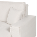 2-Sitzer Ecksofa Cord cremeweiss rechtsseitig mit Schlaffunktion ABACKA