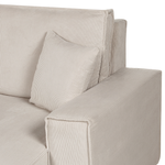 2-Sitzer Ecksofa Cord beige linksseitig mit Schlaffunktion ABACKA