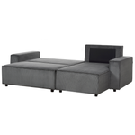 2-Sitzer Ecksofa Cord graphitgrau linksseitig mit Schlaffunktion ABACKA